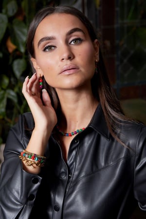 Ketting gekleurde steentjes Multi Stainless Steel h5 Afbeelding5